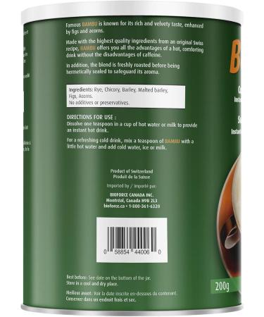 A.Vogel Bambu - Caffeine Free Instant Coffee Substitute - 200G (100 g (Pack of 1)) - Buy Online on GoSupps.com