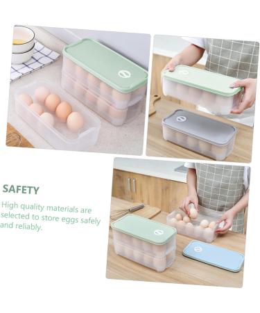 2 pcs Household Tray Multi-layer Preservation Egg Refrigerator Kitchen Container re-usable Light Greenx2pcs 24x11.5cmx2pcs - Buy Online on GoSupps.com