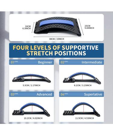 ADINOR Back Stretcher - Multi-Level Spine Stretcher for Herniated Disc, Sciatica, Scoliosis - Relieve Lower and Upper Back Muscle Pain - Adjustable Back Popper for Bed, Chair, Car - Black - Buy Online on GoSupps.com