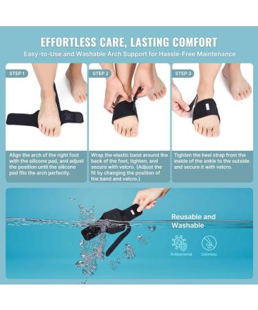 Arch Support Braces for Plantar Fasciitis Relief | Adjustable Non-Slip Foot Sleeves with Gel Pad for Flat Feet - Women s Black - Buy Online on GoSupps.com