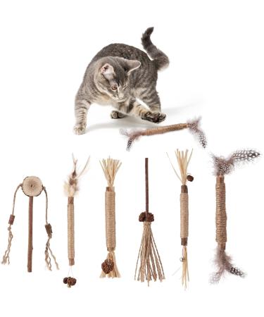 Fanshiontide 6 Packs Silvervine Chew Sticks Cat Chew Sticks Cat Teeth Nip Cat Sticks Cleaning Teeth Chew Catnip Toys Kitten Teething Toys for Cat Teething Cat Teeth Cleaning and Stress Release