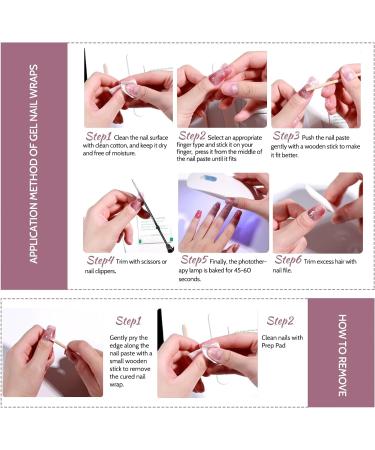 French Pink Gel Nail Strips - 16Pcs Waterproof Adhesive Nail Wraps + File | UV/LED Lamp Required - Buy Online on GoSupps.com