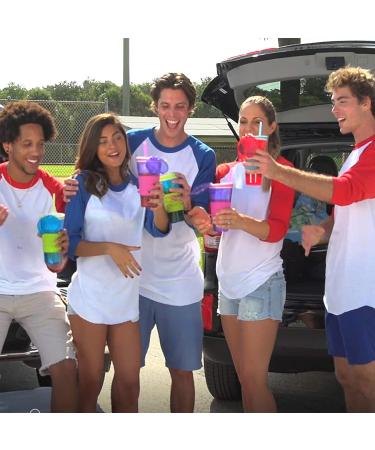 Snackeez Large Travel Snack Cup with Straw - Pink - Pack of 1 - Buy Online on GoSupps.com