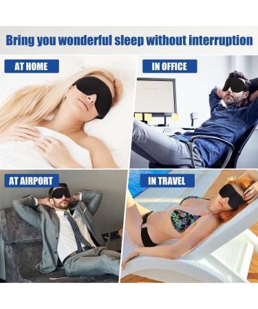 Soft Slow Rebound 3D Contoured Cup Sleep Eye Mask for Men Women - Adjustable Strap, Comfy Sleeping Eye Cover for Nap & Travel - Black - Buy Online on GoSupps.com