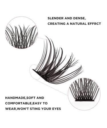 Colored Lash Clusters DIY Eyelash Extensions - 72 C/D Curl Individual Lashes in Brown, Blue, Purple, Green, Red - Thin Band DIT at Home - Volume Mix Color-D 16mm - Buy Online on GoSupps.com