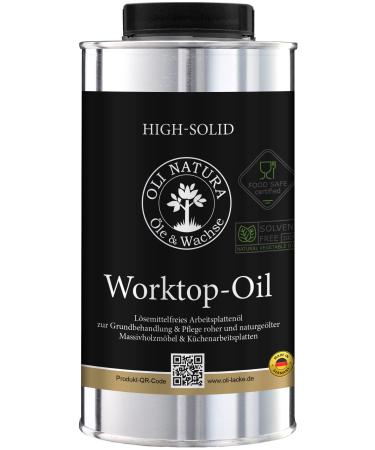 OLI NATURA le & Wachse OLI-NATURA Worktop-Oil Professional worktop oil (500 ml) food-grade certified solvent-free for kitchen and bathroom