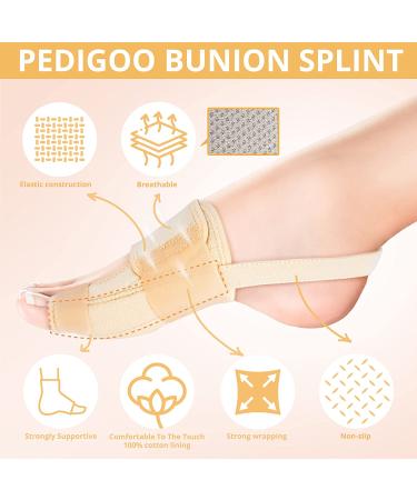 PEDIGOO Bunion Corrector - Slip Proofing Toe Separator for Big Toe Pain Relief - Orthopedic Splint for Women and Men - Beige - Buy Online on GoSupps.com