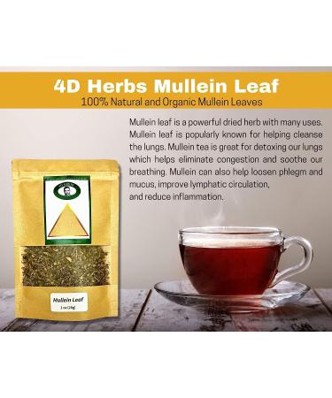 Organic Mullein Leaf Tea: Respiratory Support & Lung Cleanse - 1oz - Buy Online on GoSupps.com