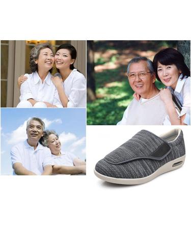 Diabetic Extra Wide Men's Slippers - Adjustable Closure for Swollen Feet & Arthritis - Light Blue, Size 12 - Buy Online on GoSupps.com