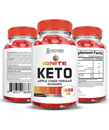 Ignite Keto ACV Gummies 1000MG - Vegan Apple Cider Vinegar with Pomegranate & Beet Juice - Non-GMO 60 Count | Advanced Keto Weight Loss - Buy Online on GoSupps.com