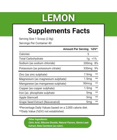 Sweet IV Electrolyte Powder - Lemon Flavored | 40 Servings | Magnesium & Copper Drink Mix for Athletes & Sports Enthusiasts - Refreshing Hydration Boost - Buy Online on GoSupps.com