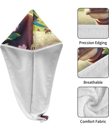 Buy Colorful Daisy Flowers Hair Towels 2 Pack - Super Absorbent Quick Dry Hair Turbans for Women & Girls - Buy Online on GoSupps.com