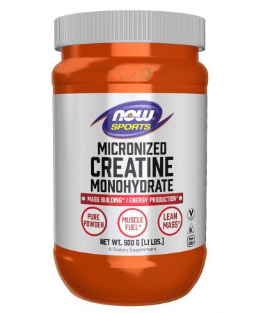 NOW Sports Nutrition, Micronized Creatine Powder 500 g, Mass Building*/Energy Production*, 1.1-Pound