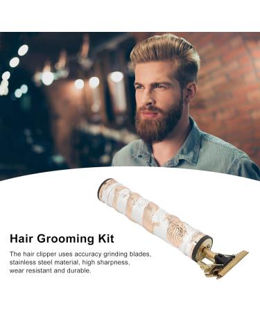 BROLEO Mens Hair Clippers Low Noise Electric Hair Clippers China Style Hair Grooming Kit Hair Trimmer Safe 1200mAh Battery Stainless Steel for Home for Gift (White Gold) - Buy Online on GoSupps.com