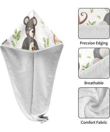 Super Absorbent Animal Babies Hair Towel 2 Pack - Quick Dry Hair Turbans for Women & Girls - Buy Online on GoSupps.com