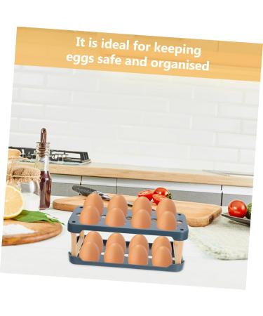 BUGUUYO Box Egg Carton Eggs Egg Holder Portable Drawers Food Refrigerator Egg Tray Shelf Side Door re-usable Blue 22.3X10.1X8.9CM - Buy Online on GoSupps.com