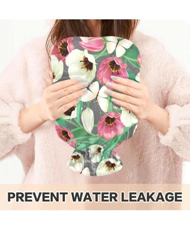 Naanle Tulip Flowers Heat Bottle - 2L Transparent Hot Water Bottle for Warm & Cold Therapy | Large Hot Water Bottle for Pain Relief - Buy Online on GoSupps.com