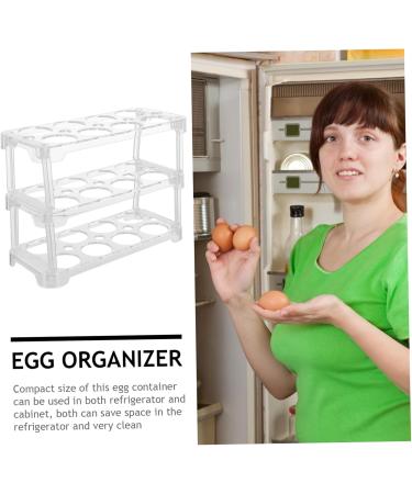 GLEAVI 2pcs Egg Grid Eggs Plastic to Go Containers Egg Organizer Plastic Egg Holder Dispenser Refrigerator Transparentx2pcs 22.3X16.2X10.1CMx2pcs - Buy Online on GoSupps.com