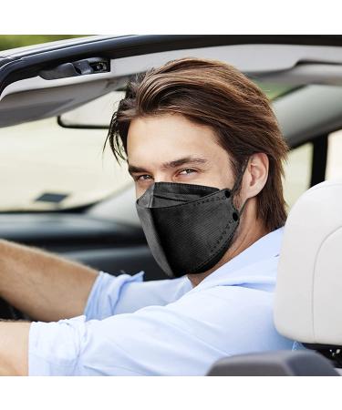 50pcs 4-Ply KF94 Black Face Masks | Breathable 3D Design | Protective Face Filter | No Pain Earloop - Buy Online on GoSupps.com