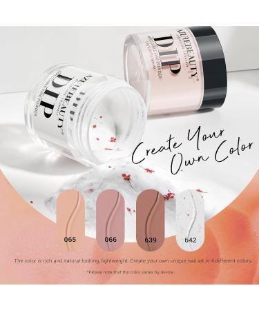 AZUREBEAUTY Floral Dip Powder Nail Kit - Starter Set for Fall & Winter | Nude Brown Grey Dipping Powder with Base Top Coat Activator & Dried Flowers for DIY Nail Art - Buy Online on GoSupps.com