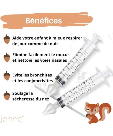 Jenna | 4 x Free Baby Nasal Syringe Brushes 10 ml | Baby Nasal Irrigation for Children Rinsing Sinus Hygiene | Effective Suc - Buy Online on GoSupps.com