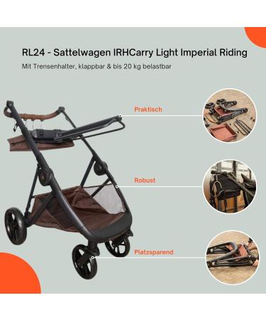 RL24 Saddle Car Irhcarry Light - Foldable & Resilient Saddle Holder with Bridle Holder | Removable Basket | Navy/Chocolate Stable Accessories | International Shipping - Buy Online on GoSupps.com