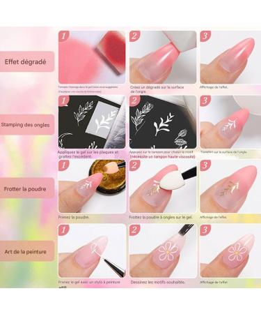 Gel Pour Art du Nail Gel D grad Pour Ongles 9 Couleurs Vernis Dessin Sans Rin age Tenue Longue Dur e Cr ations Pour French Manicure Utilisation Domicile - Buy Online on GoSupps.com