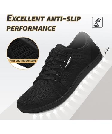 ASHION Unisex Barefoot Shoes - Women's & Men's Trail Running & Walking Shoes - Wide Fit Comfortable Road Running Shoes in EU Size 43 - Black - Buy Online on GoSupps.com