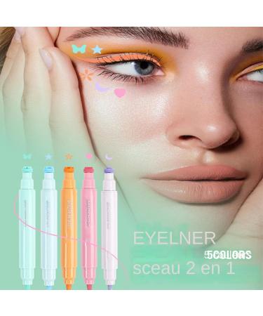 Liquid Eyeliner Pads Liquid Eyeliner Pads With Pointed Ends Long Lasting Quick Dry Eyeliner Set 5 Pieces Star Moon Heart Flower Extra Colorful Wing Eyeliner - Buy Online on GoSupps.com