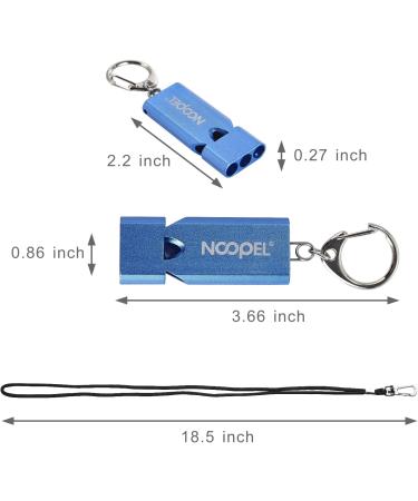 Noopel Emergency Whistle 2 Pack with Lanyard & Keychain for Outdoor Safety - Hiking, Camping, Sports - Three Tubes Survival Whistles in Blue - Buy Online on GoSupps.com