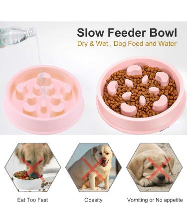 Mediloe Slow Feeder Dog Bowl - Anti-Gulp Bloat Stop Bowl - Pink Slow Feed Bowl - Buy Online on GoSupps.com