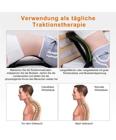 Dyna-Living Magic Back Stretcher - Lordosis Support & Acupuncture Massager for Lower Back Relief - Nonest Corrector - Alleviate Muscle Tension (Black & Green) - Buy Online on GoSupps.com