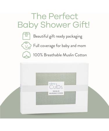 Muslin Nursing Cover for Baby Breastfeeding Soft & Breathable Cotton Breastfeeding Cover for Mom with Rigid Hoop for Mother Nursing Apron by Comfy Cubs (Sage) - Buy Online on GoSupps.com