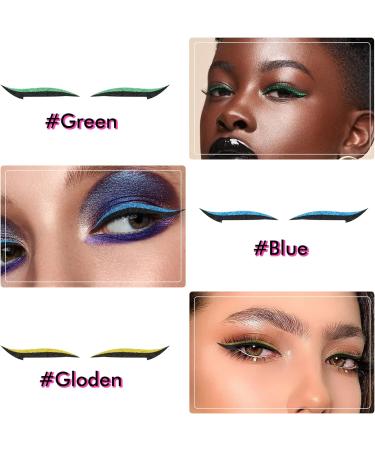 Vspek 24 Pairs Glitter Eyeliner Stickers Quick makeup tool Instant Eyeliner Stickers Self-adhesive Eye Line Strip Sticker Eye Makeup Tool Waterproof Eyeliner Stickers for Eyes Dress Up (6 Colors) - Buy Online on GoSupps.com