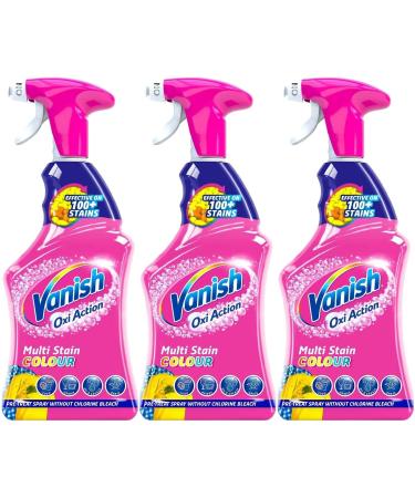 Vanish - Oxi Action - Multi Stain Spray for Couloured Garments and Fabrics - 500ml Pre-Treat Spray Without Chlorine Bleach (3 x 500ml)