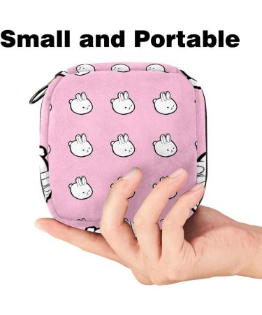 Stylish Menstruation Pad Bag with Zipper - Cute Rabbit Design for Women & Girls | Tampon & Napkin Storage Solution - Buy Online on GoSupps.com