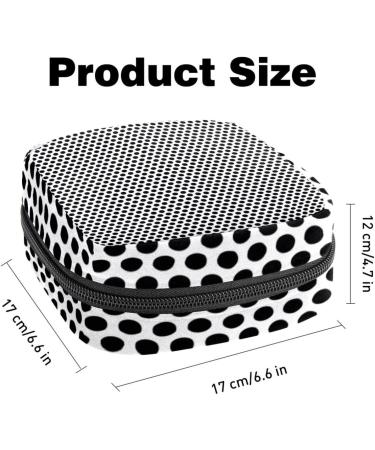 Women's Portable Binding Storage Bags - Black & White Dotted Menstrual Pocket for Tampons & Bandages | Multicolored | Ideal for School & Office - Buy Online on GoSupps.com