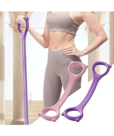 2pcs Tension Machine Yoga Assist Trainer 8 Shape Back Exercise Strap with Open Shoulder Beauty Back Rope Elastic Training Rope for Arms Back Chest Shoulders and Legs (Random Color) - Buy Online on GoSupps.com