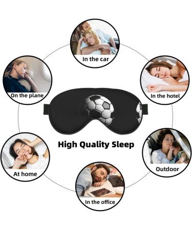 SSIMOO I Like Soccer Sleep Mask | Adjustable Breathable Eye Mask for Comfortable Sleep | Fashionable Black Design - Perfect for Travel & Home - Buy Online on GoSupps.com