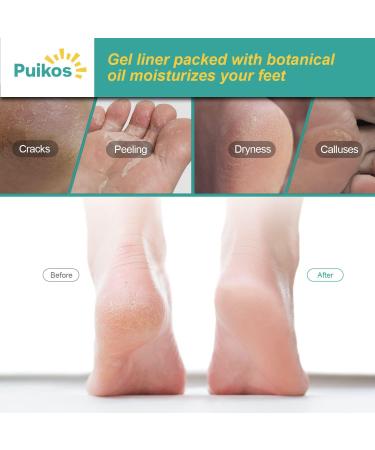 Puikos Moisturizing Gel Heel Sleeves for Cracked Feet - Overnight Treatment for Dry Heels - Men and Women's Heel Repair Socks - Buy Online on GoSupps.com
