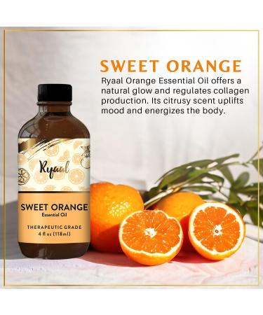 Premium Orange Essential Oil for Diffuser & Aromatherapy - Natural Undiluted 4 Fl Oz - Ideal for Skin Cleaning DIY Soap & Candle Making - Buy Online on GoSupps.com