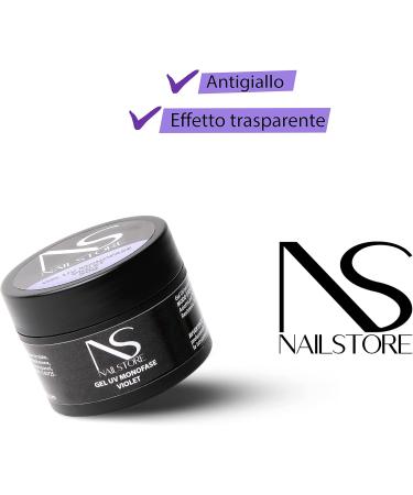  Nail Store NAILSTORE - Monophasic UV LED Builder Gel Clear Violet Transparent prevents yellowing of nails medium density self-leveling Suitable for nail reconstruction with foils and for refills (30 g) - Buy Online on GoSupps.com