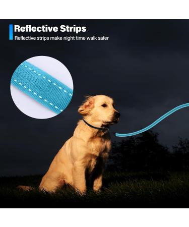 Buy Loutep Reflecting Training Line for Dogs - Extra Long Leashes in 3m to 30m - Strong Nylon Rope with Padded Handle for All Dog Sizes - Light Blue - Buy Online on GoSupps.com