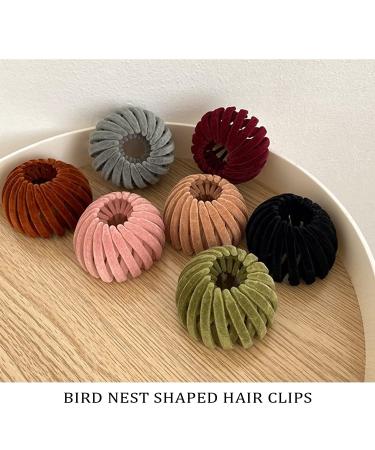 7Pcs Bird Nest Hair Clips Set - Bun Maker, Ponytail Holder, Fashion Accessories for Women - Buy Online on GoSupps.com