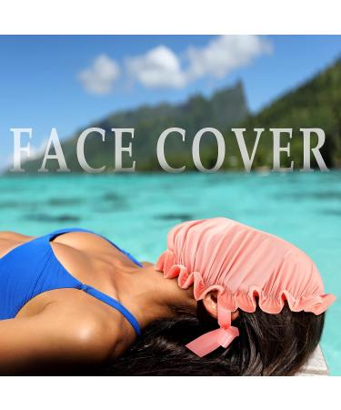 UV Protection Tanning Face Mask & Hair Cap Set for Women - Blue/Pink - 4 Pieces | Salon Quality - Buy Online on GoSupps.com
