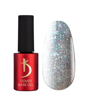 K Professional Base Coat - Cover Base Gel Transparent - White Blue Flakes -7ml- UV Nailack - Lower Lacquer - Gel N gel - Gellack - 02CD - Blue White Flakes Clear - White Blue Flakes