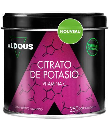 Potassium Citrate 3705mg | 250 Uncoated Tablets | Pure Potassium 1000mg + Vitamin C 80mg | Sports Supplement | Muscle Blood Pressure Nervous System | Plastic Free
