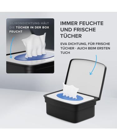 Ovimar Wet Wipes Box with Lid - Noble Black Powder-Coated Stainless Steel | No Drilling | Keep Cosmetic Towels Fresh | International Shipping Available - Buy Online on GoSupps.com