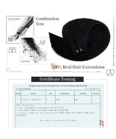 Vivien Treats Real Hair Extensions - Deep Black Remy Extensions 50cm 100g - Premium Quality Tress for Luxurious Volume - Buy Online on GoSupps.com
