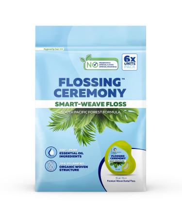 | Expanding Woven Dental Floss | Smart-Weave Floss | Vegan | Natural | Non-Toxic & PFAS Free | Eucalyptus & Manuka | Hilo Dental para Dientes | 55 Yards x 6 Units 165 Foot (Pack of 6)